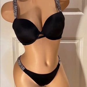 Rhinestone push-up set size 38c NWOT